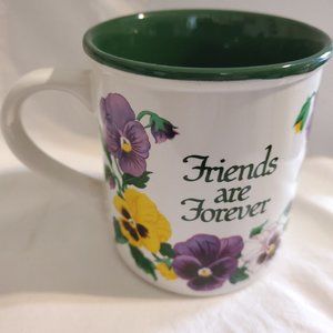 Potpourri Friends Forever Cup Mug Purple Pansies VTG 1992 Gift Collector EC